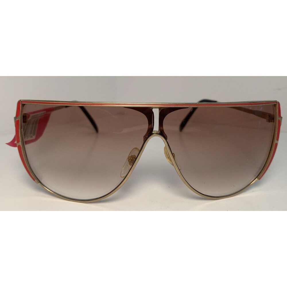 Vintage Sunglasses King Brand NOS 1980s Men’s Red Gold Frames READ